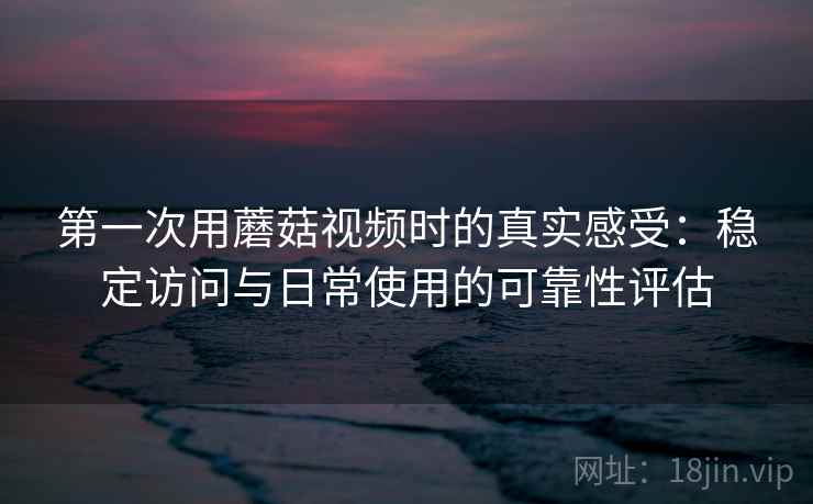 第一次用蘑菇视频时的真实感受：稳定访问与日常使用的可靠性评估