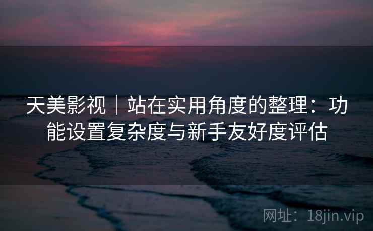 天美影视｜站在实用角度的整理：功能设置复杂度与新手友好度评估