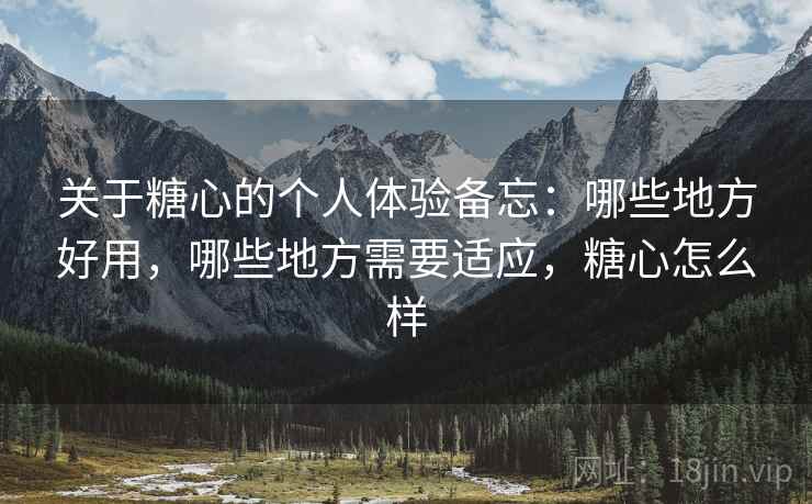 关于糖心的个人体验备忘：哪些地方好用，哪些地方需要适应，糖心怎么样