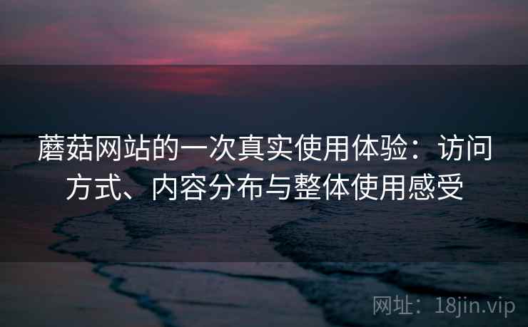 蘑菇网站的一次真实使用体验：访问方式、内容分布与整体使用感受
