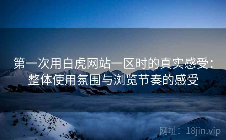 第一次用白虎网站一区时的真实感受:整体使用氛围与浏览节奏的感受 第一次用白虎网站一区时的真实感受:整体使用氛围与浏览节奏的感受