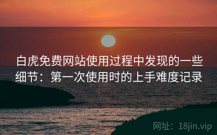 白虎免费网站使用过程中发现的一些细节：第一次使用时的上手难度记录